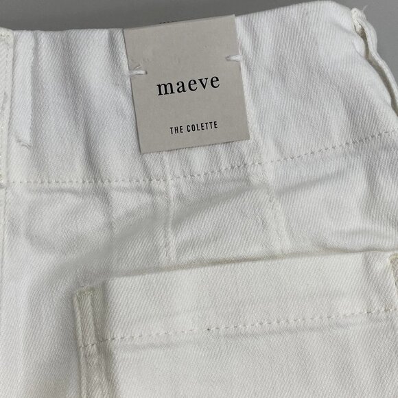 Maeve Women’s The Colette Crop Wide Leg Jeans Size 31 White — High Rise - Picture 7 of 13